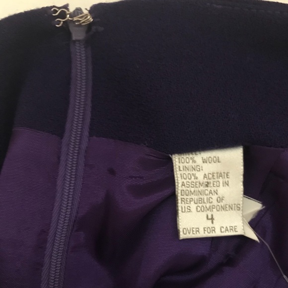 Vintage Wool Purple Pencil Skirt - Picture 4 of 7